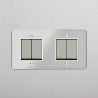 Kew Wippschalter 4x in Zweifachrahmen &n gallery