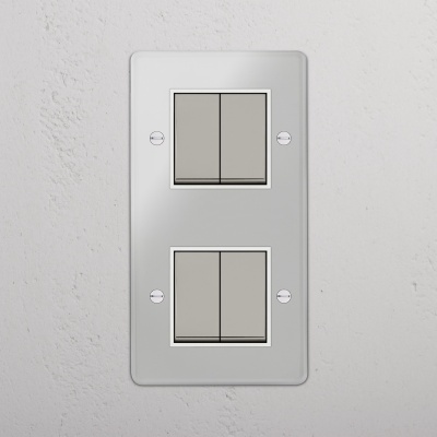 Kew Wippschalter 4x vertikal Transparent gallery