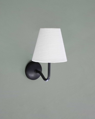 Malvern kleine Wandleuchte Alabasterweiß Bronze Schwan