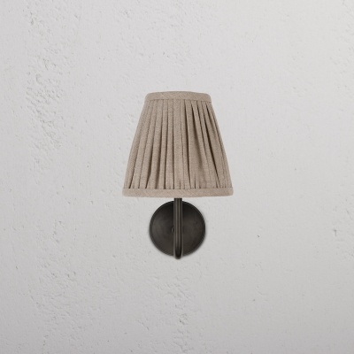 Malvern kleine Wandleuchte plissiert Natur-Beige Bronze 2