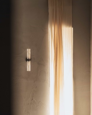 Claremont Medium-Wandleuchte Geriffeltes Glas Bronze IP44 2