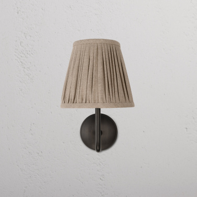 Malvern Medium-Wandleuchte plissiert Natur-Beige Bronze 2