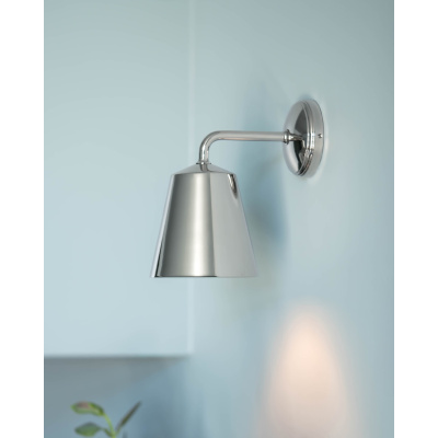 Richmond kleine Wandleuchte Poliertes Nickel Massivmessing 2