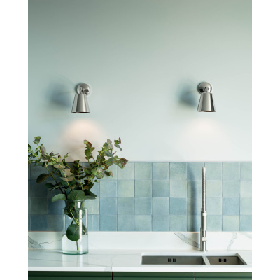 Richmond kleine Wandleuchte Poliertes Nickel Massivmessing 3