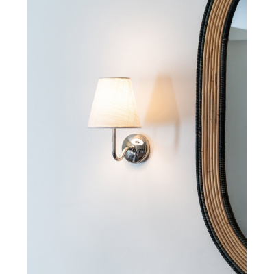 Malvern kleine Wandleuchte Poliertes Nickel Alabasterwei&szl