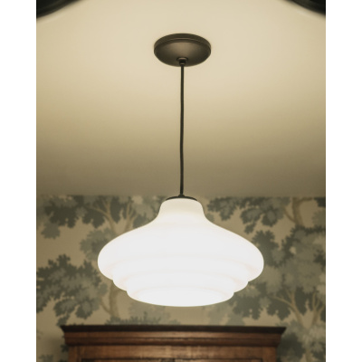 Brookfield Hängende Deckenleuchte Opalglas Bronze E27 4