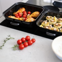 RIESS Emaille Bratpfanne mit Deckel 26×26 cm – q