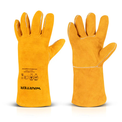 WARTER Schweißhandschuhe 35 cm Rindspaltleder hitzebes