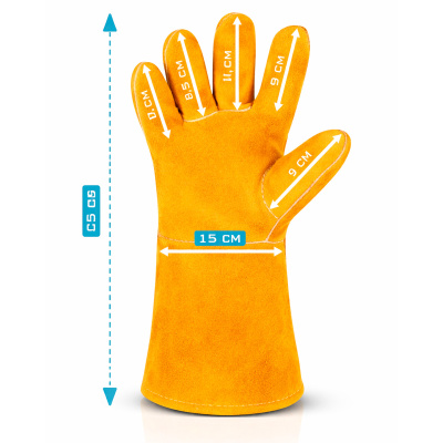 WARTER Schweißhandschuhe 35 cm Rindspaltleder hitzebes
