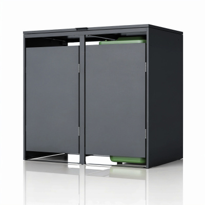 Mülltonnenbox verzinkter Stahl 2er 240 L Soft-Close - M