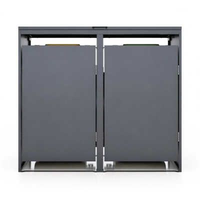 Mülltonnenbox verzinkter Stahl 2er 240 L Soft-Close - M