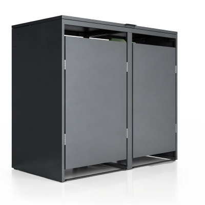 Mülltonnenbox verzinkter Stahl 2er 240 L Soft-Close - M