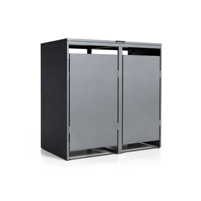 Mülltonnenbox verzinkter Stahl 2er 240 L Soft-Close - M
