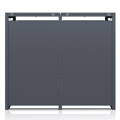 Premium Mülltonnenbox 2er 240 L verzinkter Stahl Soft-C