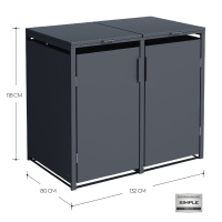 Premium Mülltonnenbox 2er 240L erweiterbar, verzinkter 