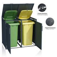 Premium Mülltonnenbox 2er 240L erweiterbar, verzinkter 