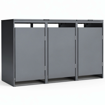 Mülltonnenbox verzinkter Stahl 3er 240 L Soft-Close - M