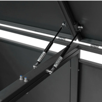 Eiche Mülltonnenbox 2er für 2×240L, Stahl an