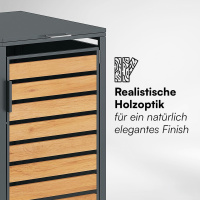 Eiche Mülltonnenbox 3er für 3×240L, Stahl an