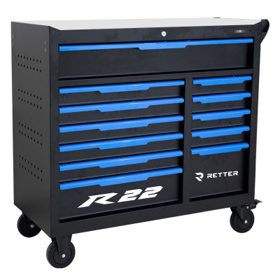 RETTER R22S Werkzeugwagen 303-teilig Edelstahlplatte 12 Schu