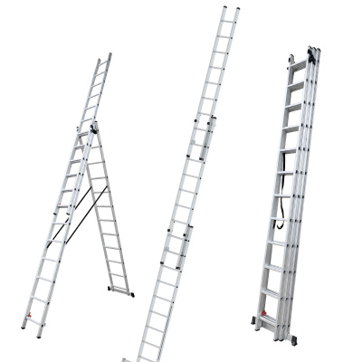 Kombileiter Aluminium 3x13 Mehrzweckleiter 9,24 m 150 kg - h