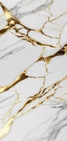 PVC Wandpaneel 3D Marmoroptik Weiß-Gold