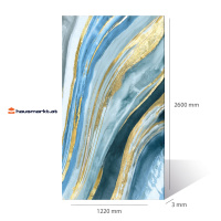 PVC Wandpaneel 3D Marmoroptik Blau mit
