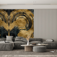 Second PVC Wandpaneel 3D Schwarz-Gold Design