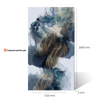 PVC Wandpaneel 3D Abstrakt Blau-Gold -